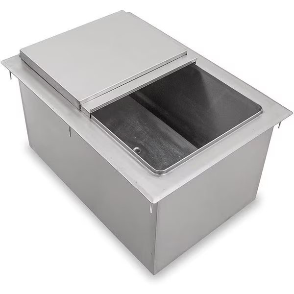 18in x 12in Stainless Steel Drop-In Ice Bin, Amgood, Mfr#: AMG - ICE BIN XDIIB-181210